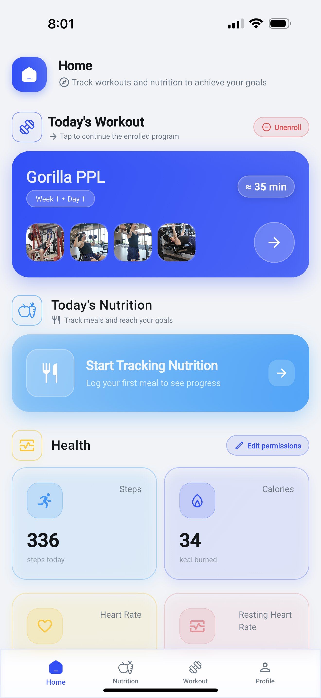 Altus Home Screen - Light Mode
